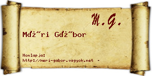 Méri Gábor névjegykártya