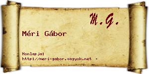 Méri Gábor névjegykártya